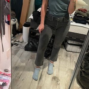 Mid rise cropped kick pants